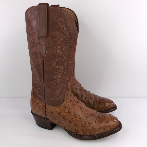 Lucchese Other - Lucchese Men’s Full Quill Rare Ostrich Boots Size 8D